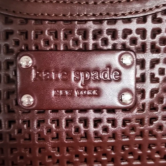 Kate Spade brown leather perforated purse - Picture 2 of 10
